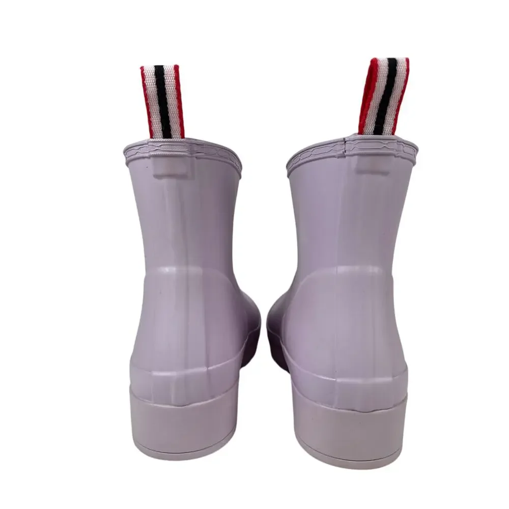 Hunter Play Short Rain Boots Womens 9 Black‎ WP Rubber Tempered Mauve Purple